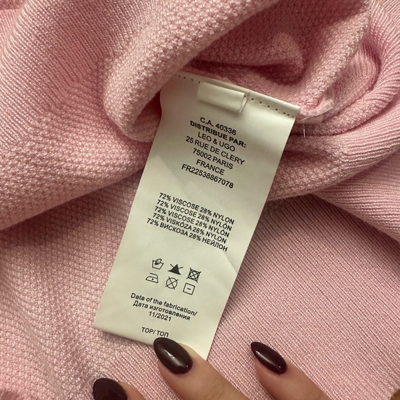 LEO & UGO PARIS - Baby Pink Cardigan with Crystals - Picture 7 of 9